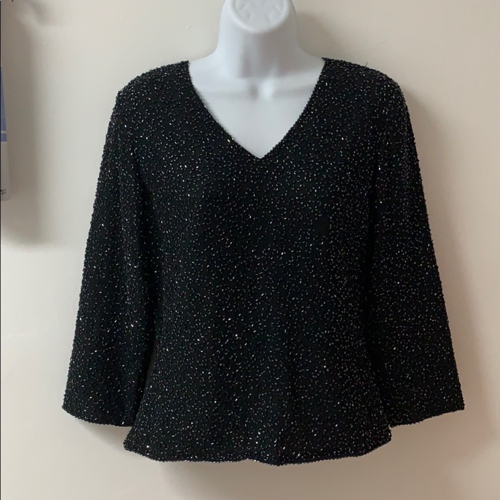 JKara New York black sequin top Size S 🌸